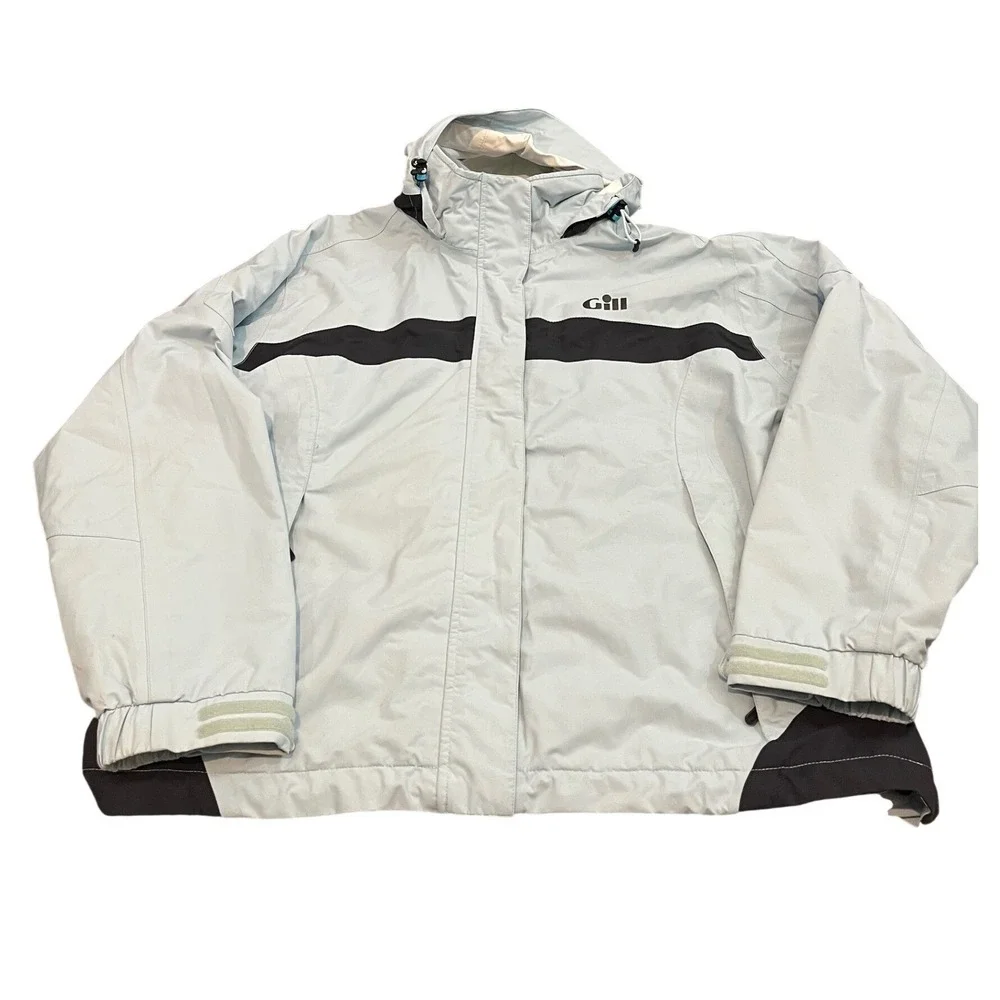Gill IN3 Inshore Lite Jacket Womens 14 Light Blue Waterproof Breathable Hooded